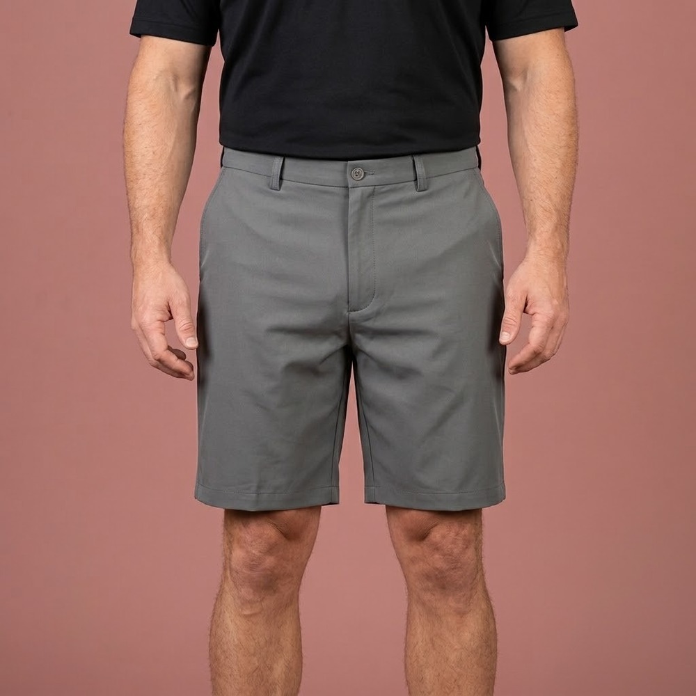 Haggar Cool 18 Pro Golf Shorts Mens 40 Medium Gray Polyester EUC